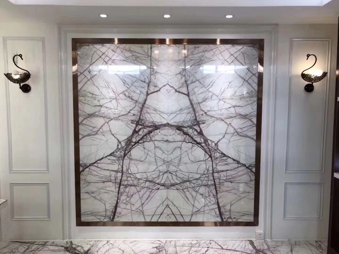 New Lilac New York White Bookmatch Marble Walling Tiles20192131677